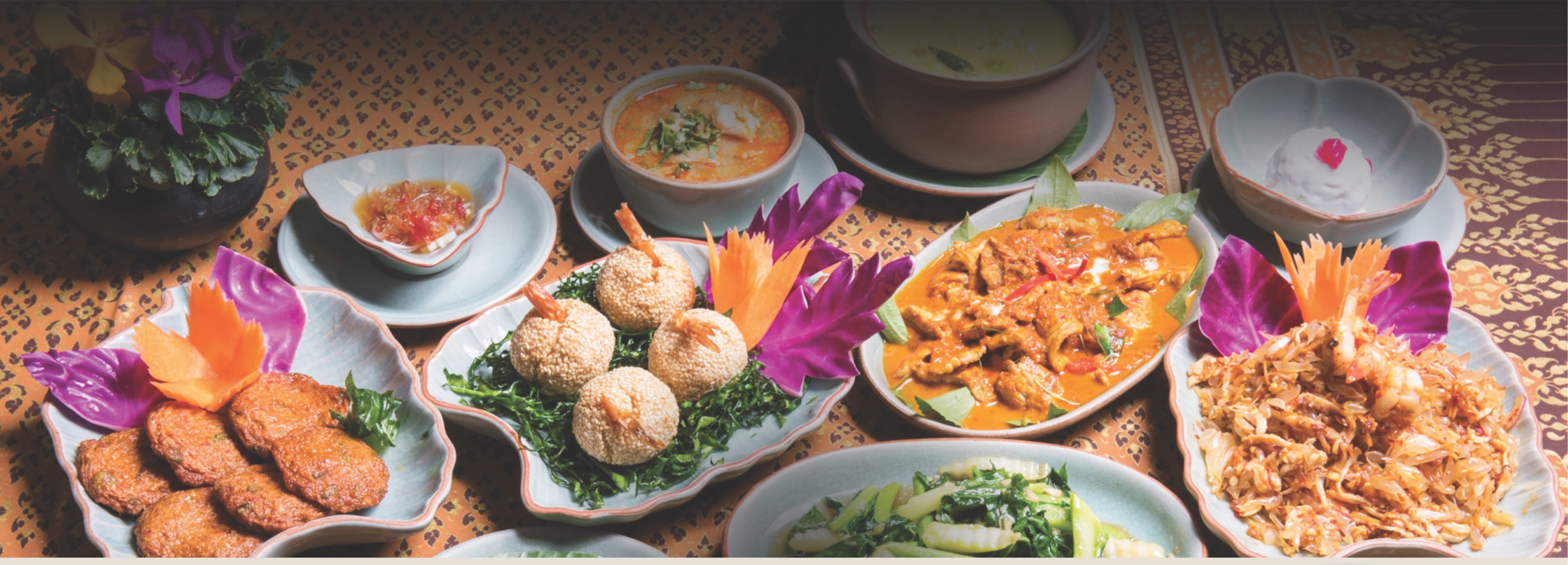 Baan Khanitha Royal Thai culinary feast spread